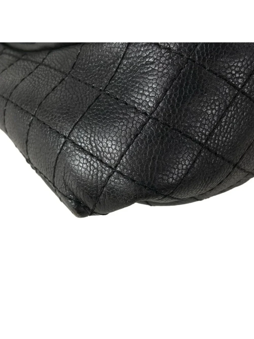 Chanel Shoulder Bag Half Moon Black CC Logo Chain Silver